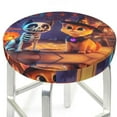 Bar Stool Covers Round Halloween Cat and Dog Skeleton AntiSlip Soft