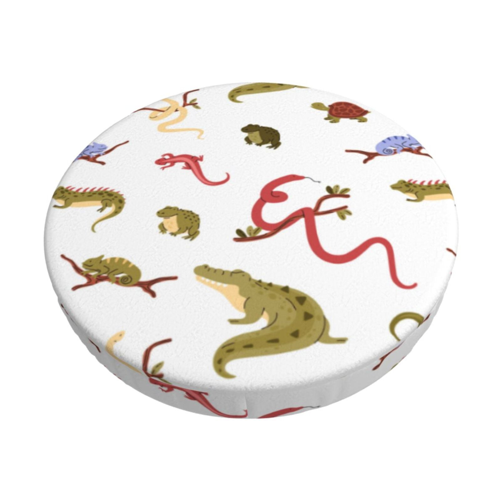 Bar Stool Covers Round, Lizard Snake Turtle Crocodile_A Bar Stool ...
