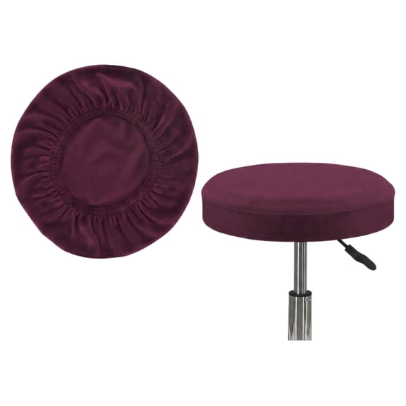 Bar Stool Covers Round Stretch Chair Seat Protector in Wine Red for Kitchen Counter Chairs with Elastic Band Fitting Twelve to Fourteen Inch Seats A266 Wine