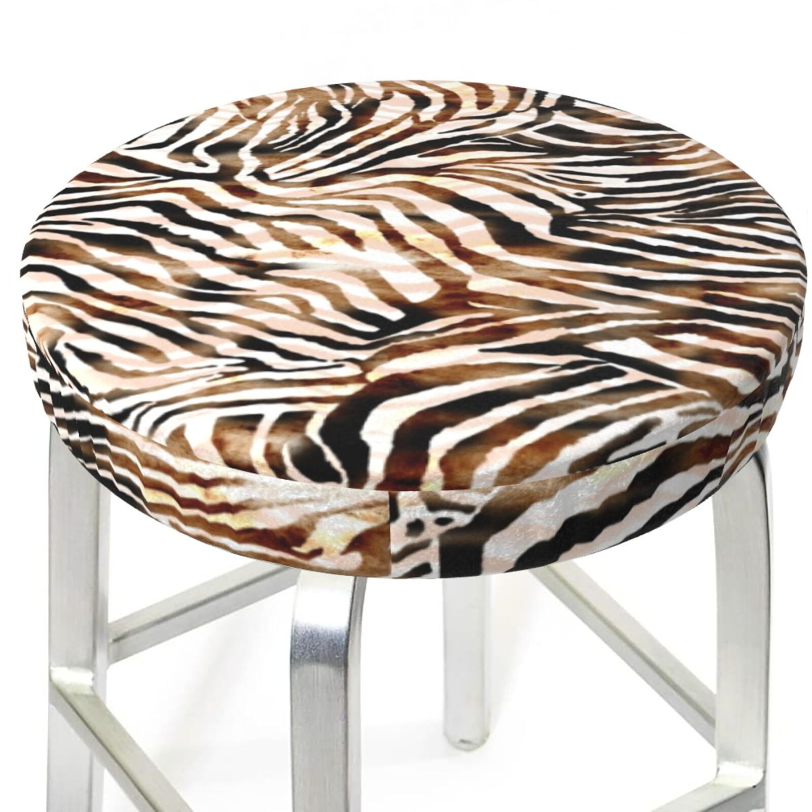 Bar Stool Covers Round, Watercolor Zebra Funny Bar Stool Cushion Covers