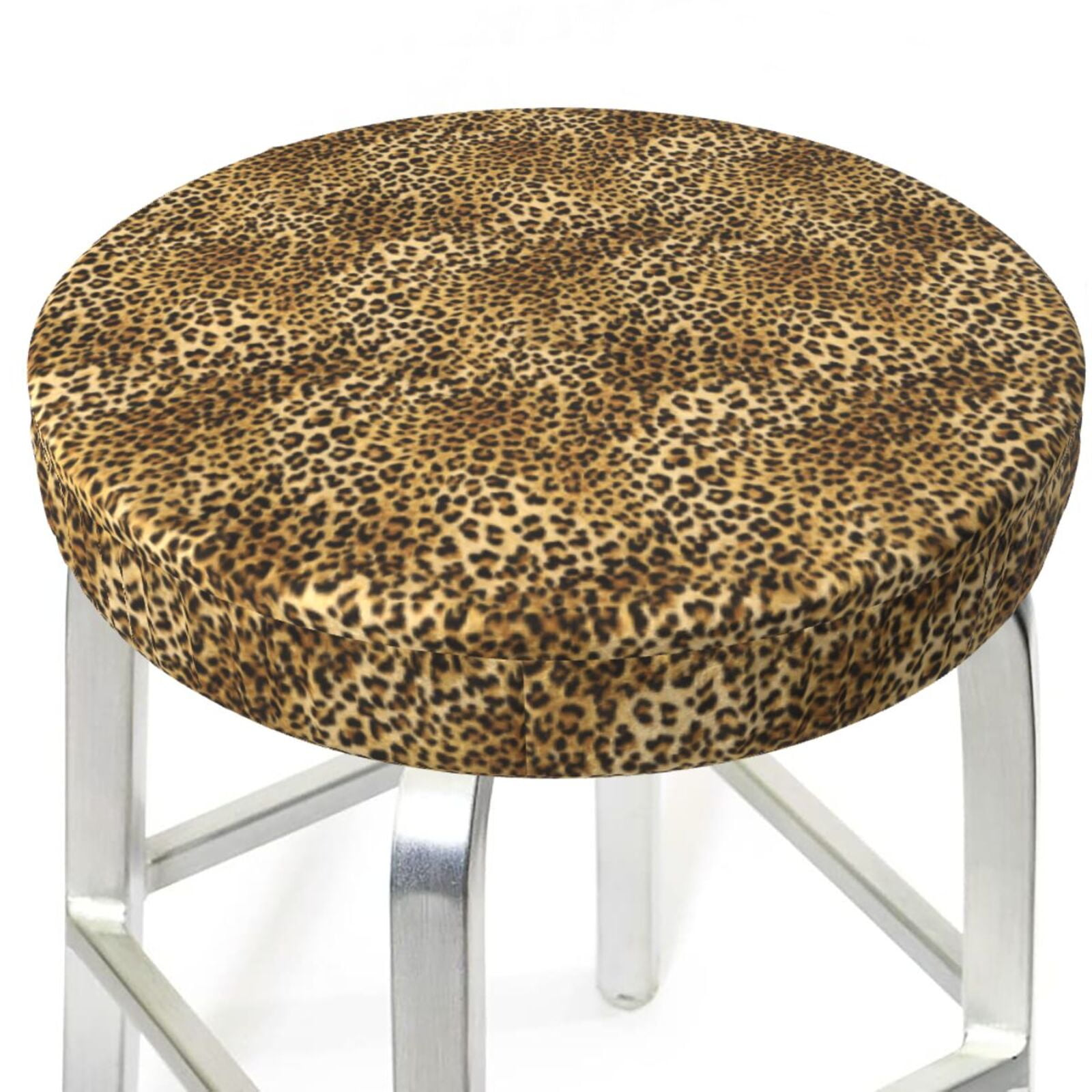 Bar Stool Covers Round, abstract Leopard tiger print Washable Round