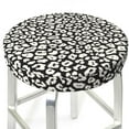 Bar Stool Covers Round black white trendy Leopard AntiSlip Soft