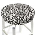 Bar Stool Covers Round, black white trendy Leopard Washable Round Seat