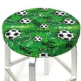 Bar Stool Covers Round cool green soccer football AntiSlip Soft