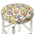 thumbnail image 1 of Bar Stool Covers Round, peace sign hippie style Bar Stool Cushion Covers Seat Cushion with Elastic Bands, Chairs Covers for Kitchen Dining Room 12-14 Inch, 1 of 7