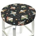 Bar Stool Covers Round stingrays fish cute black AntiSlip Soft Round