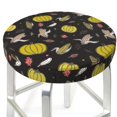 Bar Stool Covers Round, yellow Pumpkin Corn Washable Round Seat Covers