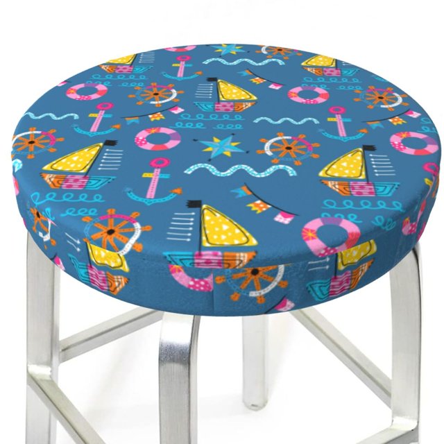 Bar Stool Covers, Sailboat With Sailing NonSlip Bar Stool Seat Covers