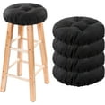 thumbnail image 1 of Bar Stool Covers Set of 4, Stool Covers Round with Elastic Band Pad, Nonslip and Washable, 12 Inch,  Black, 1 of 7
