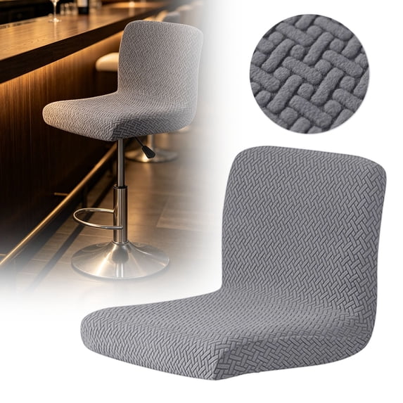 Bar Stool Covers, Stretch Bar Stool Chair Cover SliPCovers, Jacquard Counter Stool Bar Chair Covers for Kitchen Pub Dining Room (Dark Gray)