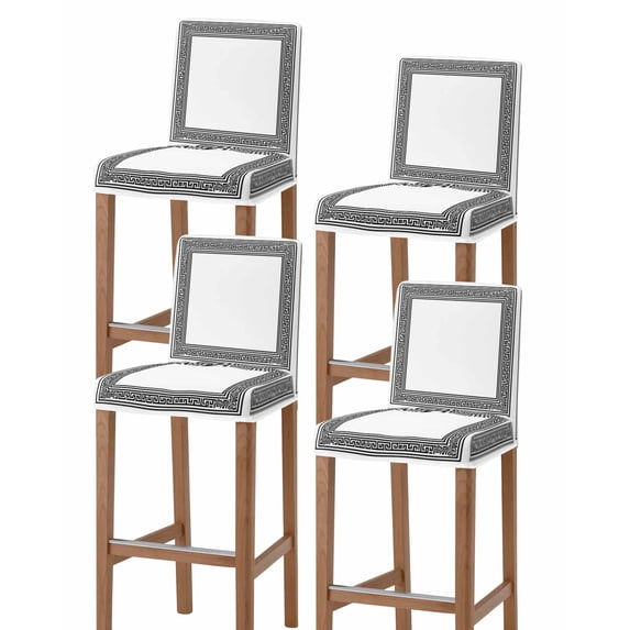 Bar Stool Covers White Key Design Bar Chair Cover Set of 4 Stretch ...