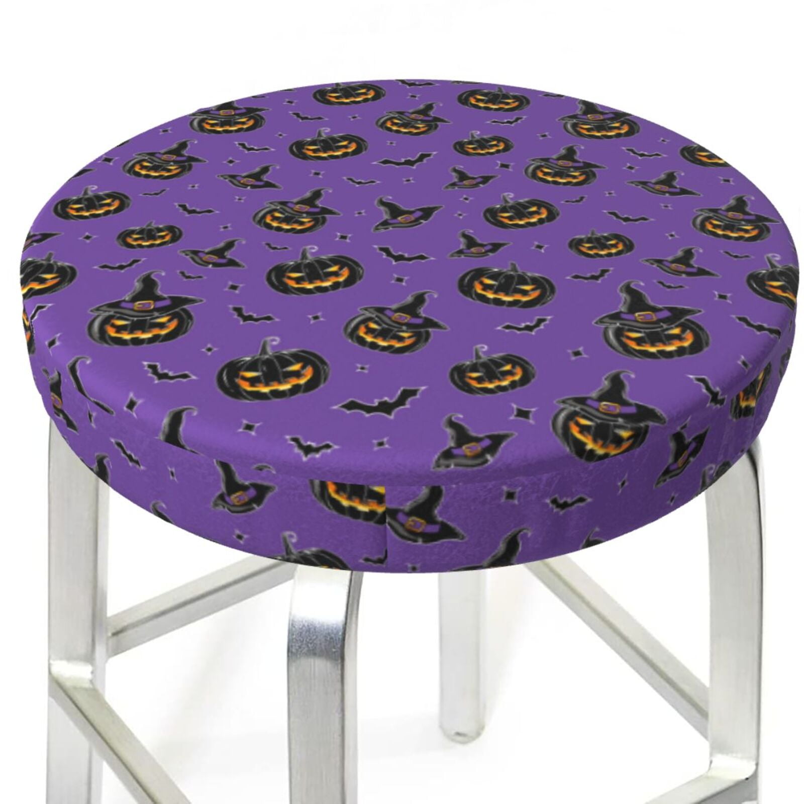 Bar Stool Covers, bat pumpkin halloween NonSlip Bar Stool Seat Covers