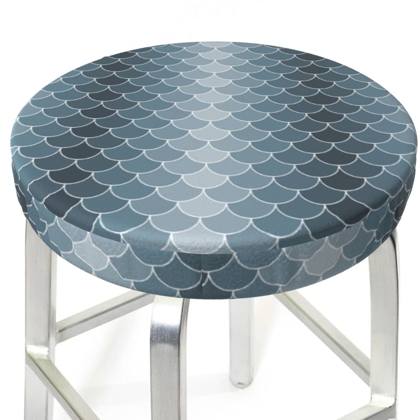 Bar Stool Covers, cool gray scale fish scales NonSlip Bar Stool Seat