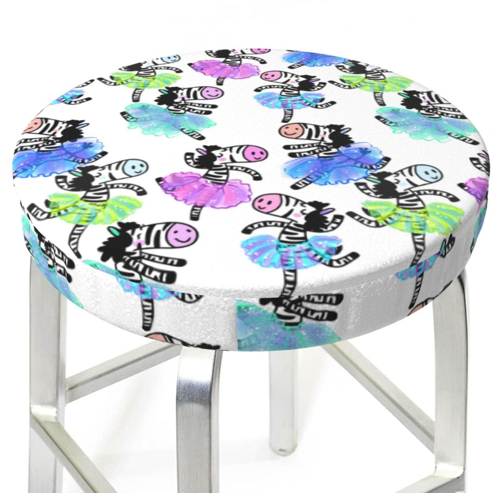Bar Stool Covers, funny dancing zebras cute NonSlip Bar Stool Seat