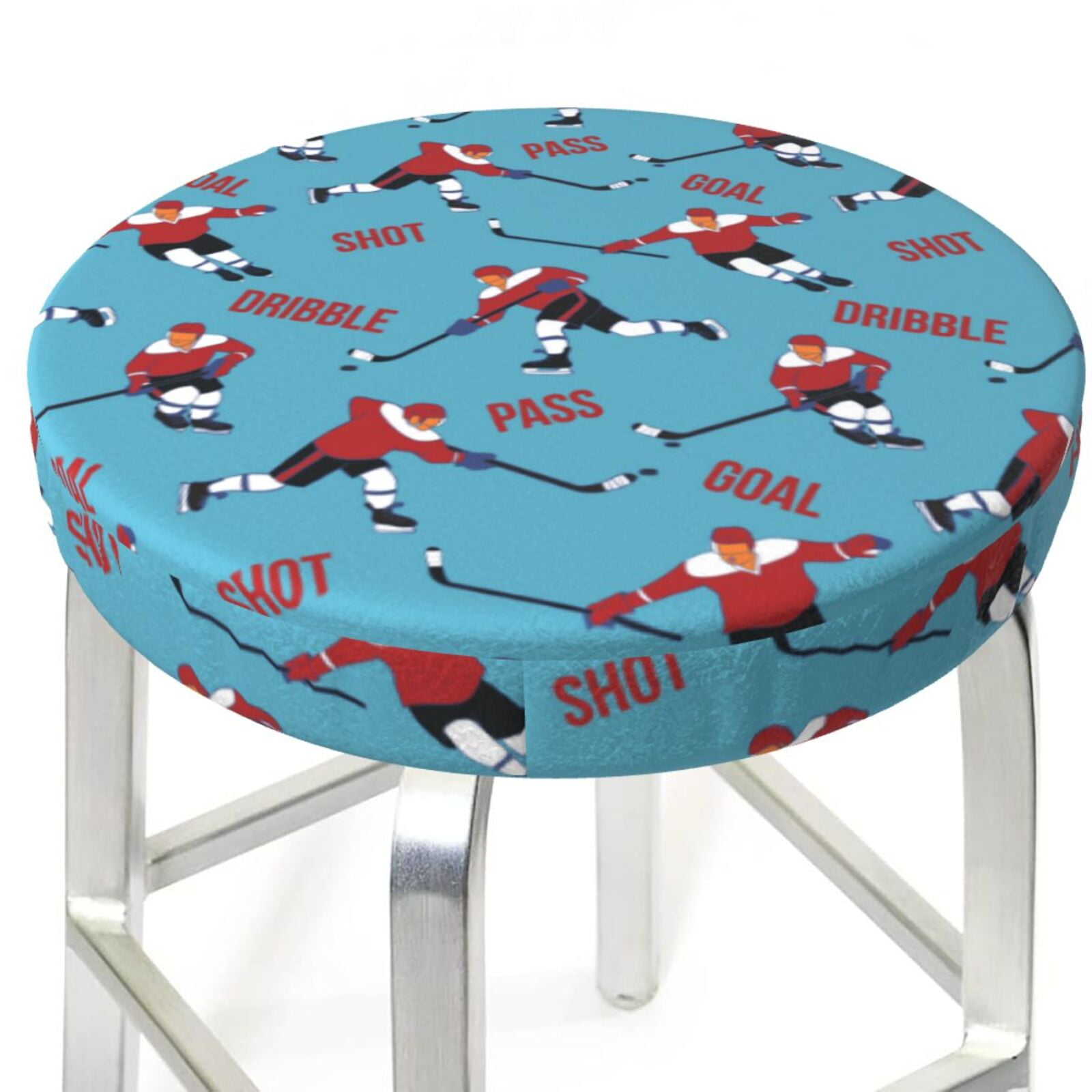 Bar Stool Covers, ice hockey player stick blue NonSlip Bar Stool Seat