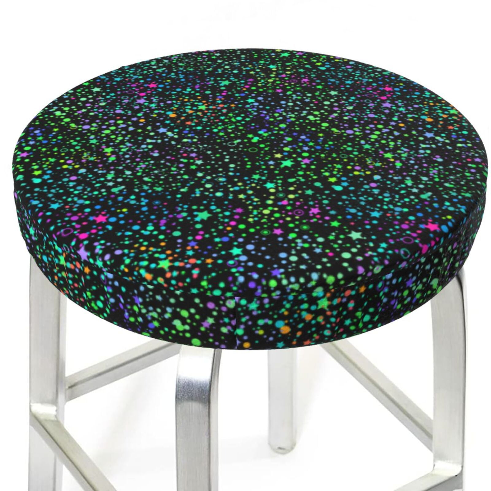 Bar Stool Covers - multicolored cosmic starry sky Stretch Round Seat ...