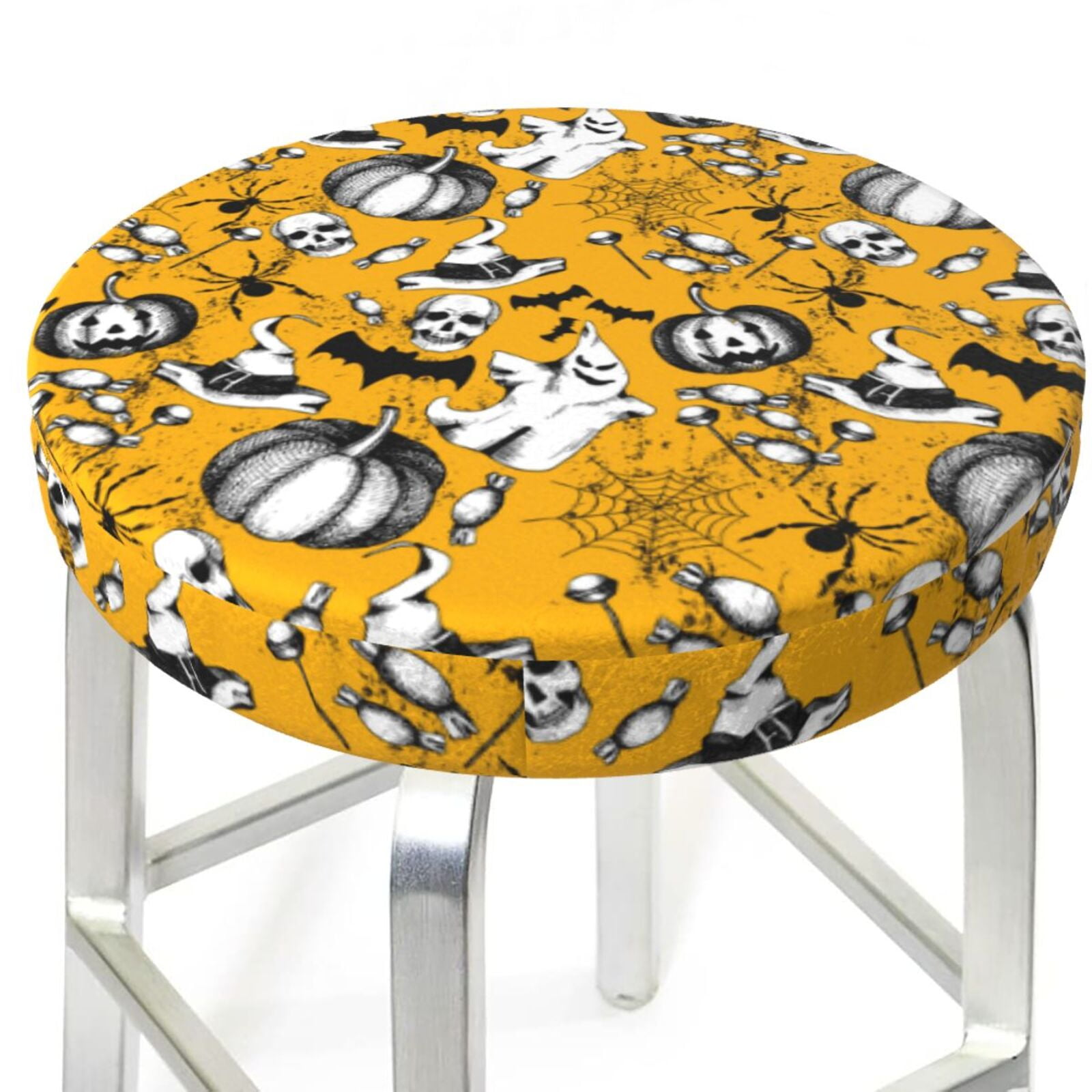 Bar Stool Covers, pumpkins halloween hat NonSlip Bar Stool Seat Covers