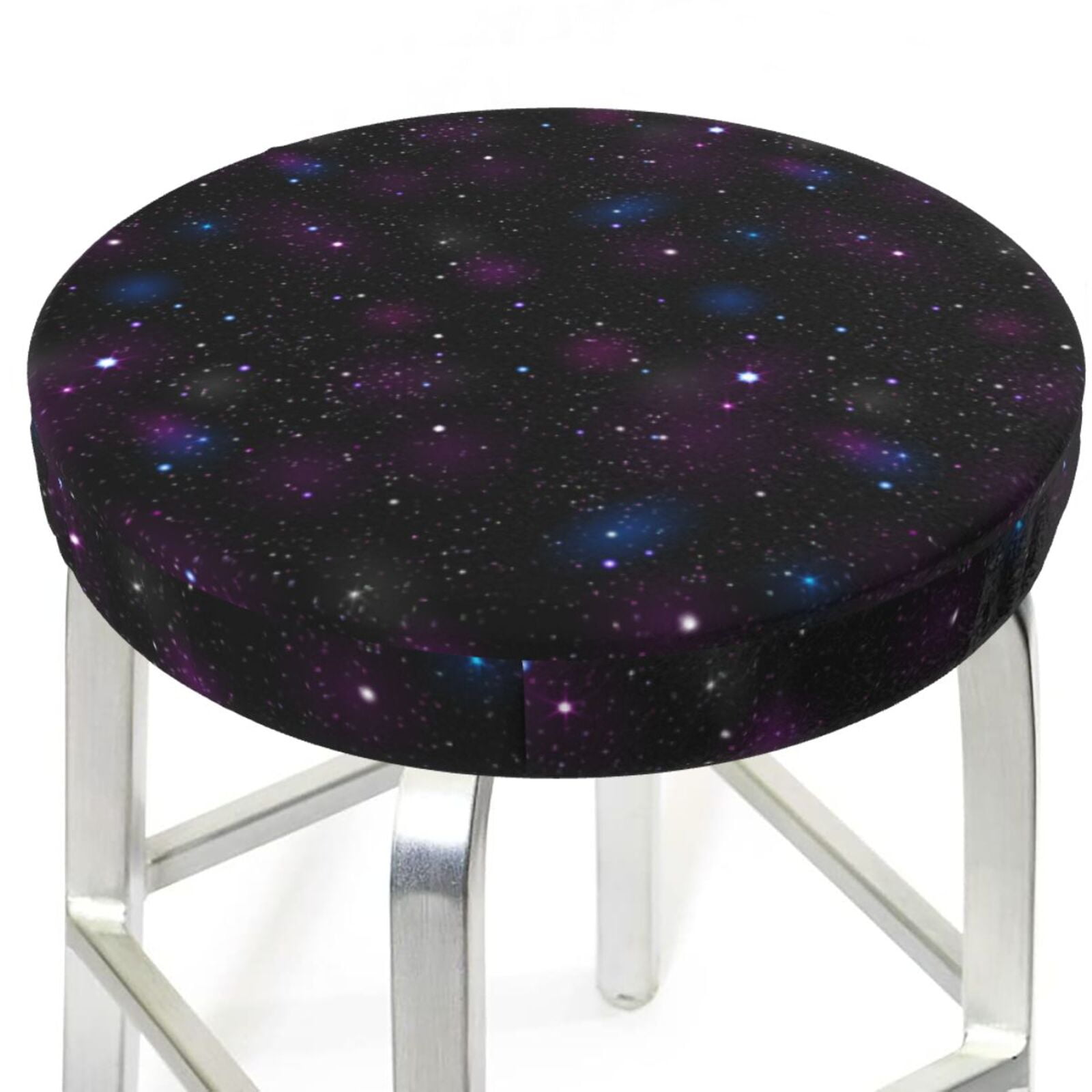 Bar Stool Covers - star starry sky Glitter black Stretch Round Seat ...