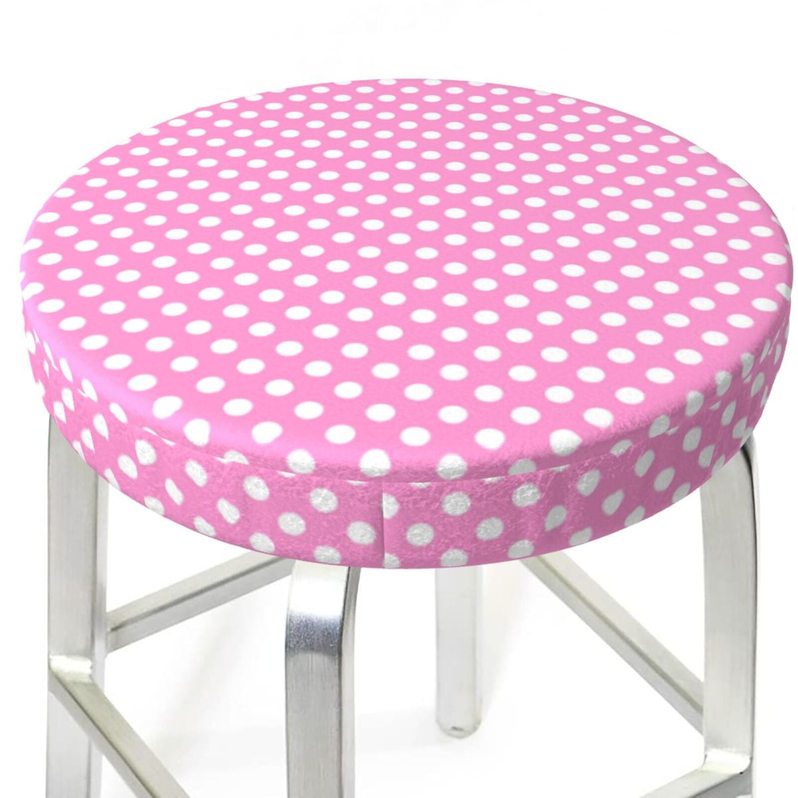 Bar Stool Covers, vintage polka dots pink NonSlip Bar Stool Seat