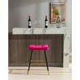 thumbnail image 1 of Bar Stool with Footrest, Comfy Backless Velvet Upholstered Counter Height Bar Chair with Metal Legs, Vintage Dining Chair for Kitchen, Dining Room, Bar, Club, Cafe, Office, Rose Red, 1 of 9