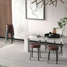 Andeworld 18 inch Stackable Metal Bar Stools Set of 4 Counter Height Seating Silver Walmart