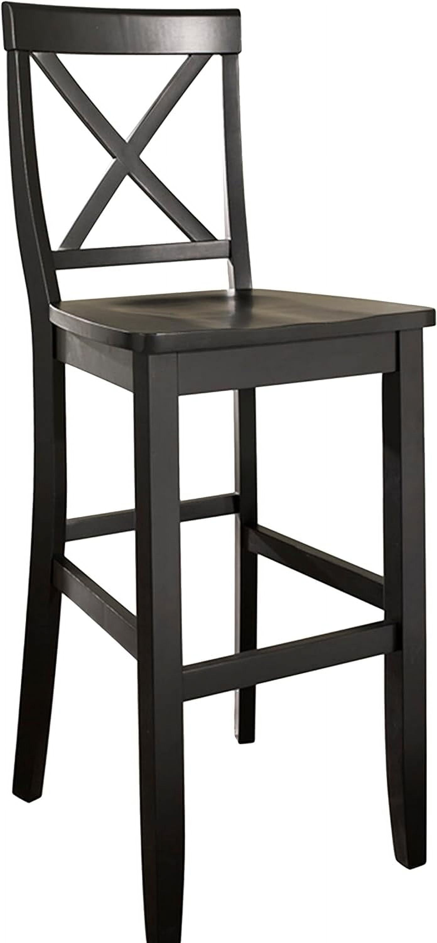 Modern Classic X-Back Solid Hardwood 30" Barstool in Black - Set of 2