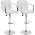 thumbnail image 1 of BestOffice Set of 2 Modern Bar Height Adjustable PU Leather for Dining Room(White), 1 of 7