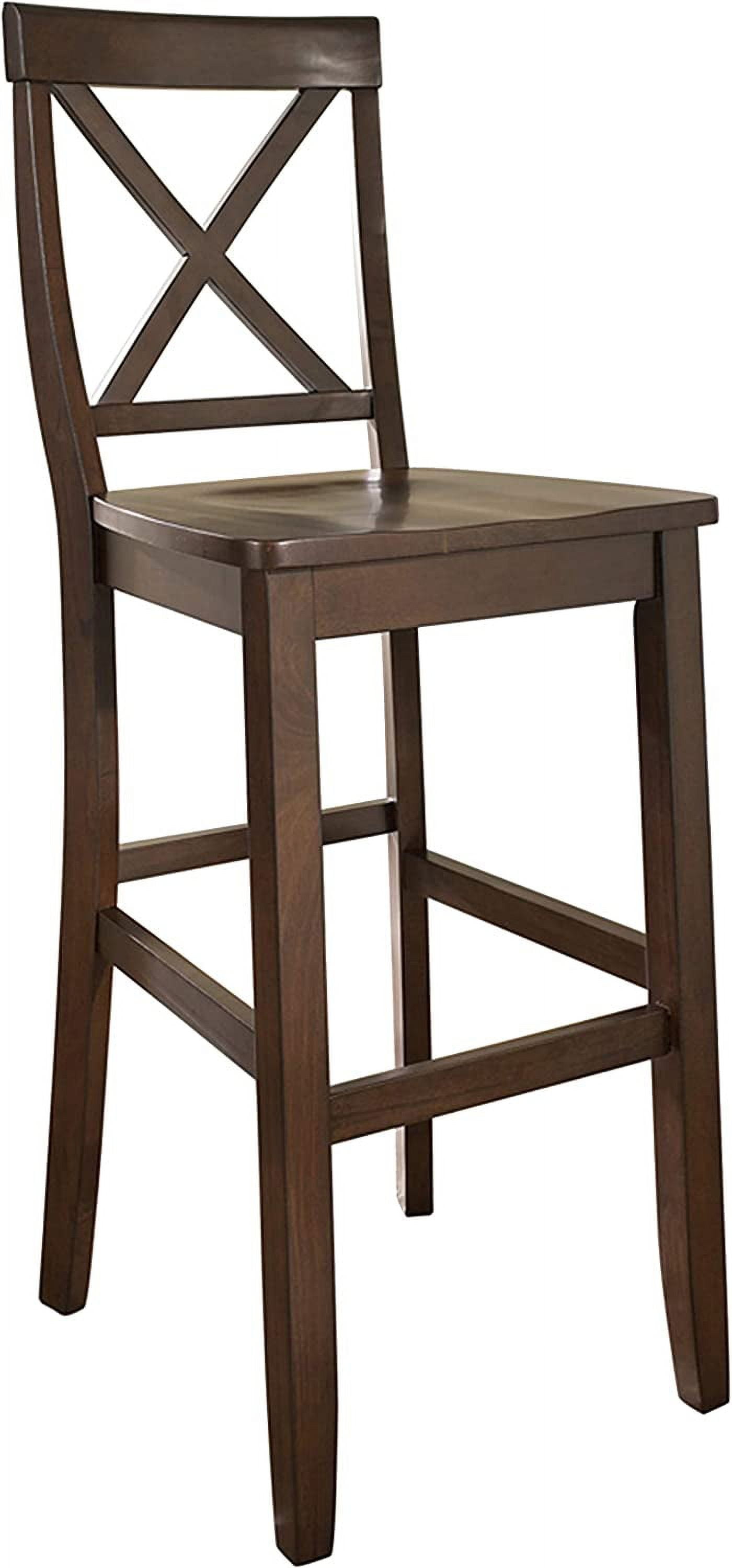 Set of 2 30-inch Mahogany X-Back Bar Stools
