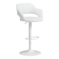 thumbnail image 1 of Bar Stool Swivel Bar Height Adjustable Metal Pu Leather Look White, 1 of 5
