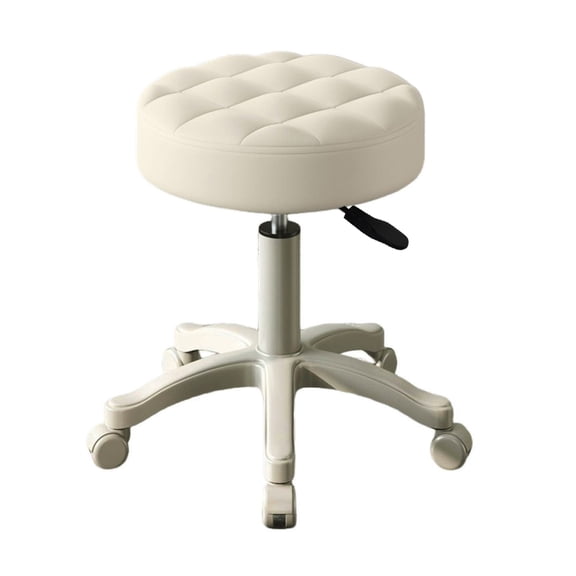 Bar Stool with Wheels, Height Adjustable 360° Swivel Rolling Chair for Pub, Cafe, Restaurant, Home Bar, Faux Leather Cushion, Armless Backless Design
