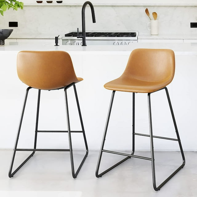 Bar Stools 18" ALX Faux Leather Barstools Modern Counter Height Stools