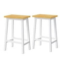 thumbnail image 1 of Bar Stools 25.6" Farmhouse Style Bar Chairs for Dining Room, Kitchen, Counter - Set of 2, White, 1 of 7