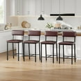 thumbnail image 1 of Bar Stools,25 Inch Counter Height Bar Stools Set of 4,Modern Faux Leather High Barstools with Footrest,Back and Metal Leg,Bar Chairs for Kitchen Island,Bar, 1 of 8