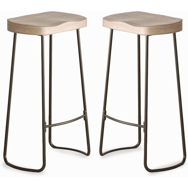 Bar Stools, 30 Inch Counter Height Bar Stools Set of 2, Solid Wood Bar