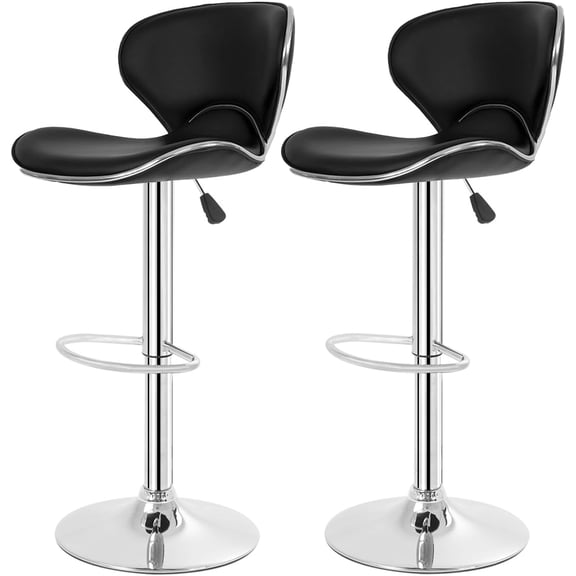 Bar Stools, Adjustable Counter Height Barstools, Pu Leather Counter Stools Kitchen Counter, Swivel Barstools with Back, for Bar, Kitchen, Dining Room