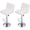 thumbnail image 1 of Bar Stools with Back Sets of 2 Swivel Adjustable Barstools Counter Height Modern Square PU Leather Bar Chairs Armless Island Chairs for Kitchen Counter, 1 of 7