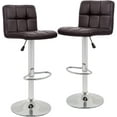thumbnail image 1 of Bar Stools with Back Sets of 2 Swivel Adjustable Barstools Counter Height Modern Square PU Leather Bar Chairs Armless Island Chairs for Kitchen Counter, 1 of 7