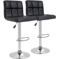 thumbnail image 1 of Bar Stools with Back Sets of 2 Swivel Adjustable Barstools Counter Height Modern Square PU Leather Bar Chairs Armless Island Chairs for Kitchen Counter, 1 of 7