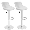 thumbnail image 1 of FDW Bar Stools Set of 2 Swivel Stool Barstools Height Adjustable Bar Chairs with Back PU Leather,White, 1 of 8