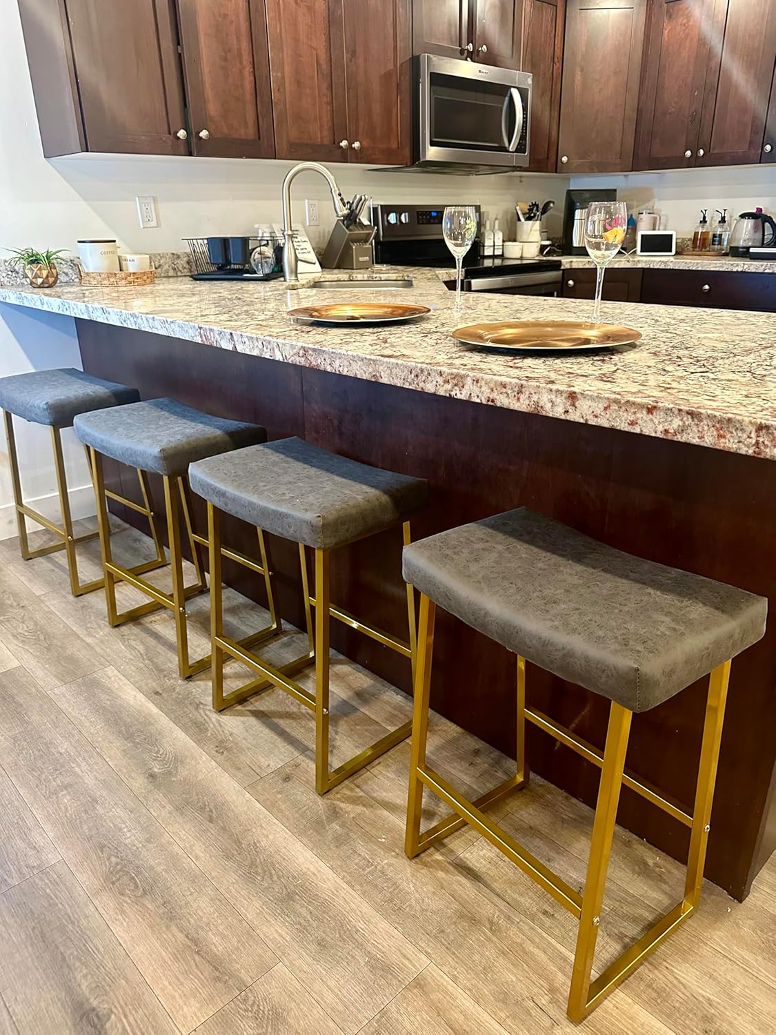 Bar Stools - Counter Height 24 Inches Barstools Backless Modern ...