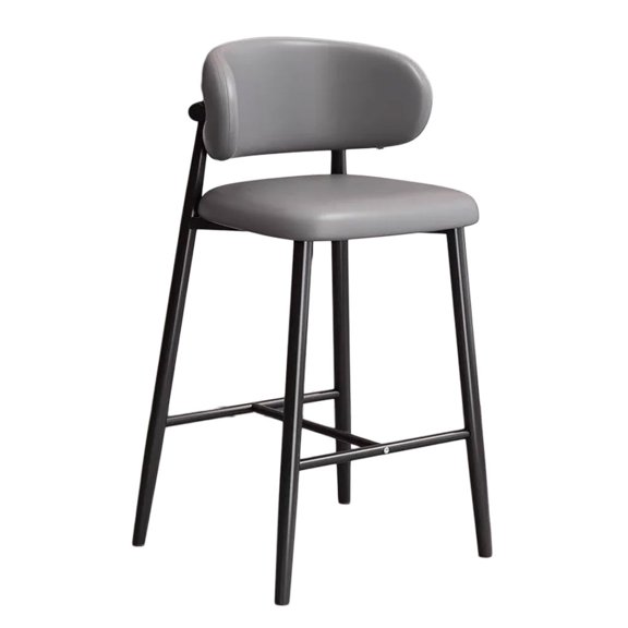 Bar Stools, Counter Height Barstools with Back Modern Leather Bar Chairs Wood Frame with Footrest Tall Stools for Kitchen Island Dining Room Kitchen Bar Coffee Corner