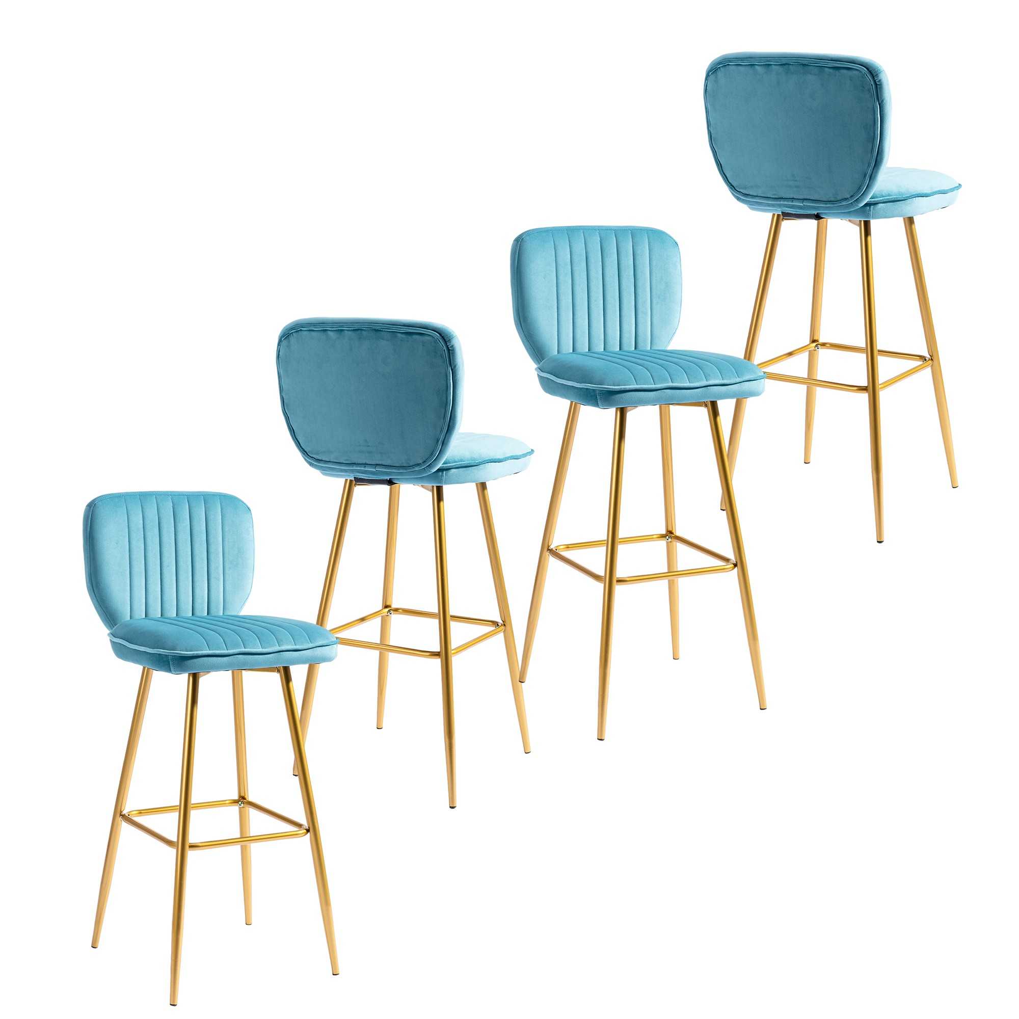 Bar Stools, Counter Height Barstools, Modern Velvet Upholstered Bar