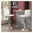 thumbnail image 1 of Bar Stools Counter Height Set of 2 - Adjustable Swivel Kitchen Island Chairs, PU Leather Square Barstools for Home, Bistro, Cafe, Modern & Classic Style, 1 of 9