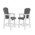 thumbnail image 1 of Bar Stools With High Back Footrest Set Of 2 Barstools Outdoor Tall Adirondack Chairs Counter Height Chairs Patio Bar Stool Chair Armrest Stools For Hallway Dining Room Patio, 1 of 7