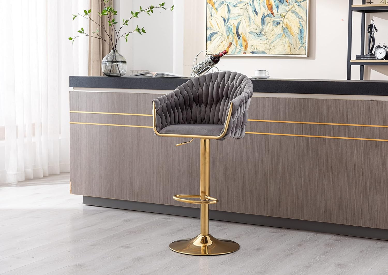 Bar Stools for Kitchen Island Bar, Modern Swivel Counter Height Bar