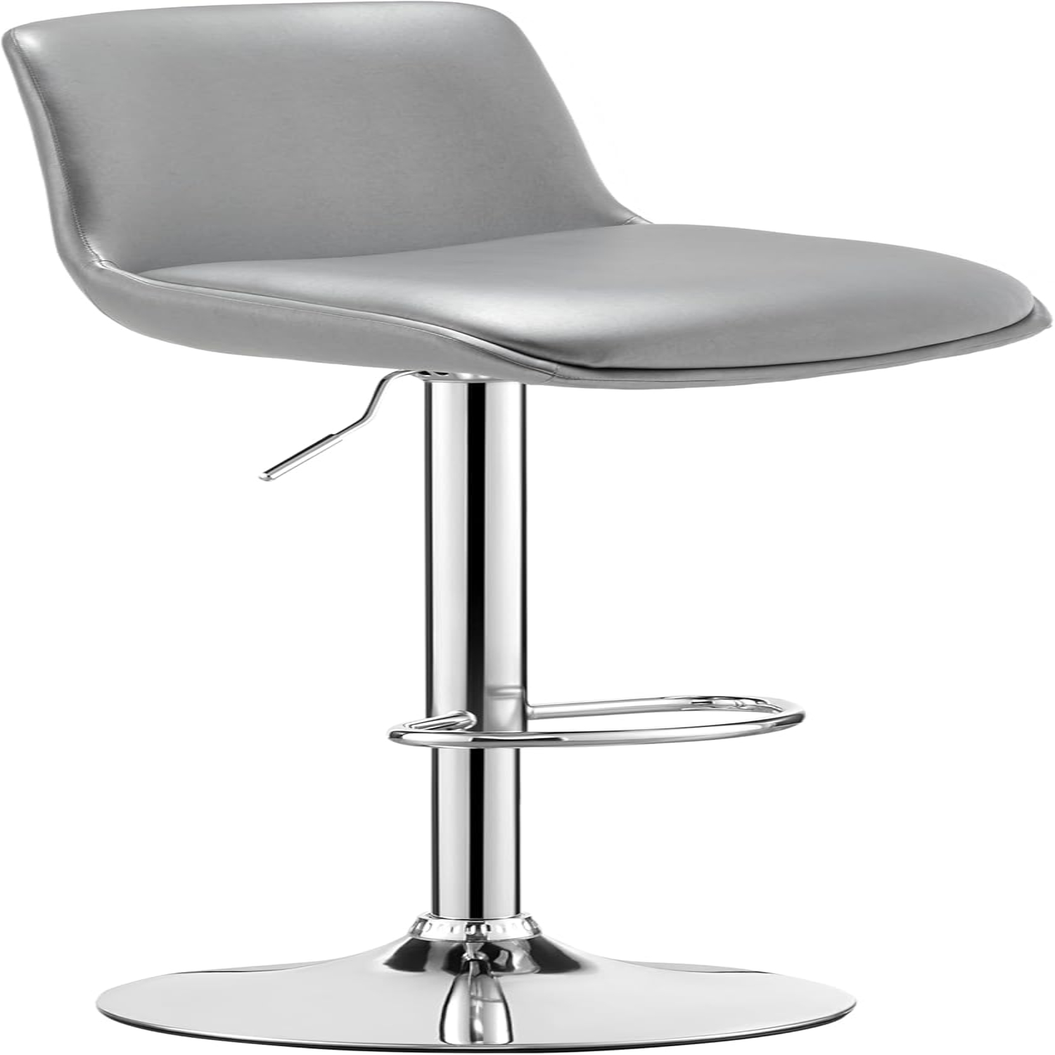 Bar Stools Modern Upholstered Swivel Stool with Back for Bar and