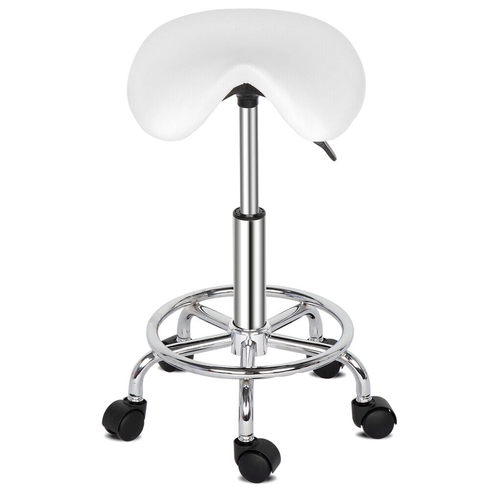 Bar Stools Saddle Chair Height Adjustable Wheeled Swivel Armchair Seat