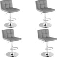 Bar Stools Set of 1 Modern PU Leather Height Adjustable Barstools with