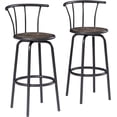 thumbnail image 1 of Bar Stools Set of 2, 360-Degree Swivel Stool with Back Support, Tall Chair for Kitchen Counter, Dining and Living Room, 27.3-Inch Height, Easy Assembly, 1 of 6