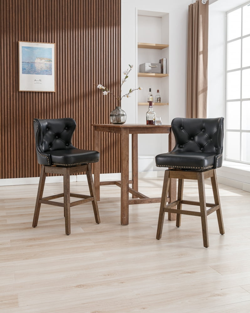 Bar Stools Set of 2,360° Swivel Counter Height Dining Chairs with ...